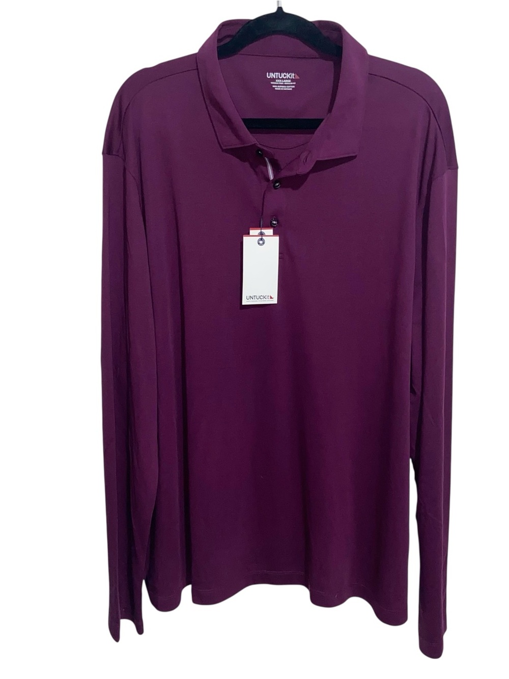 UNTUCKit Shirt Mens XXXL Damaschino Long Sleeve Polo Supima Cotton Wrinkle Free